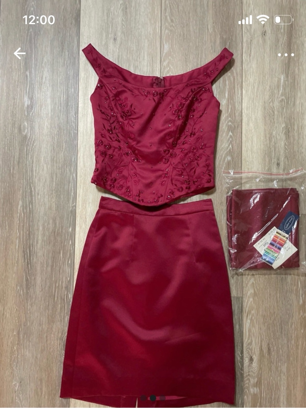 Formal Satin Dress 3 pc - Picture 7 of 7